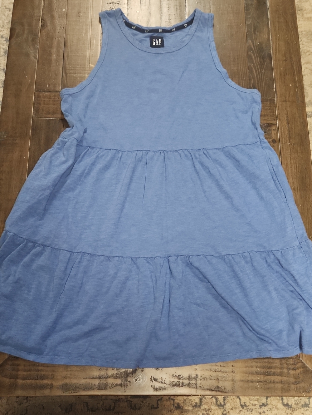 GAP Light Blue Sleeveless Tiered Dress